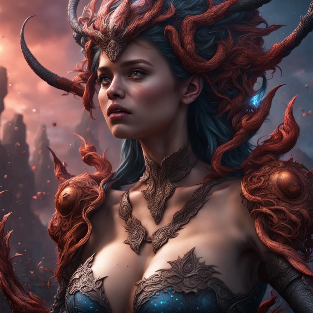 Disturbing Girl Vore Scene in Detailed Matte Painting