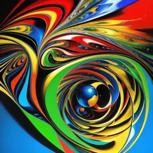 Abstract 3D Egg with Fractal Angles in Oil