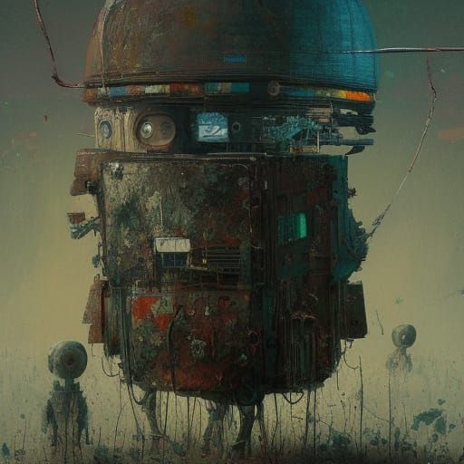 Damaged Robot Digital Painting