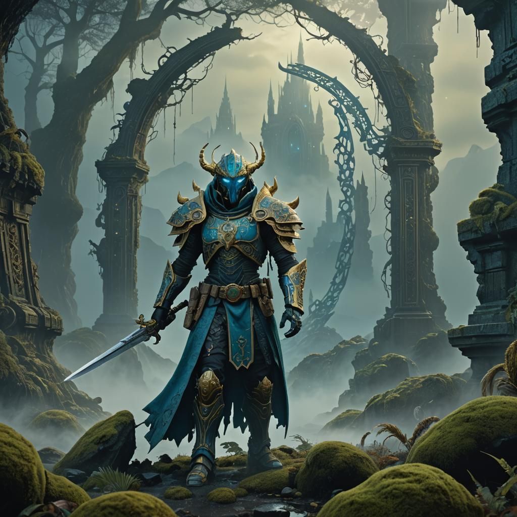 Bionicle-Inspired Simic Guildgate Character in a Foggy Lands...