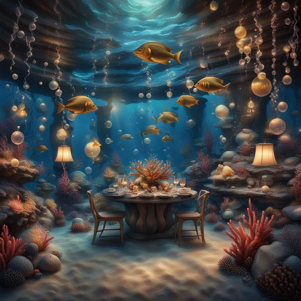Underwater New Year Celebration in Deep Color
