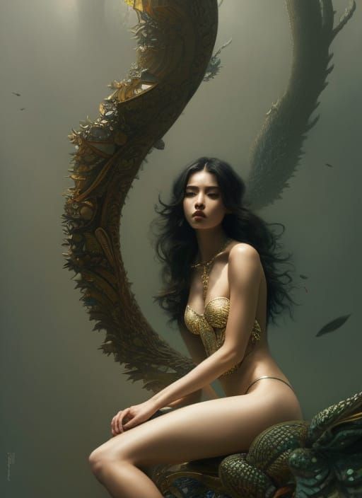 Gymnast Splits Portrait in Hyperdetailed Sci-Fi Style