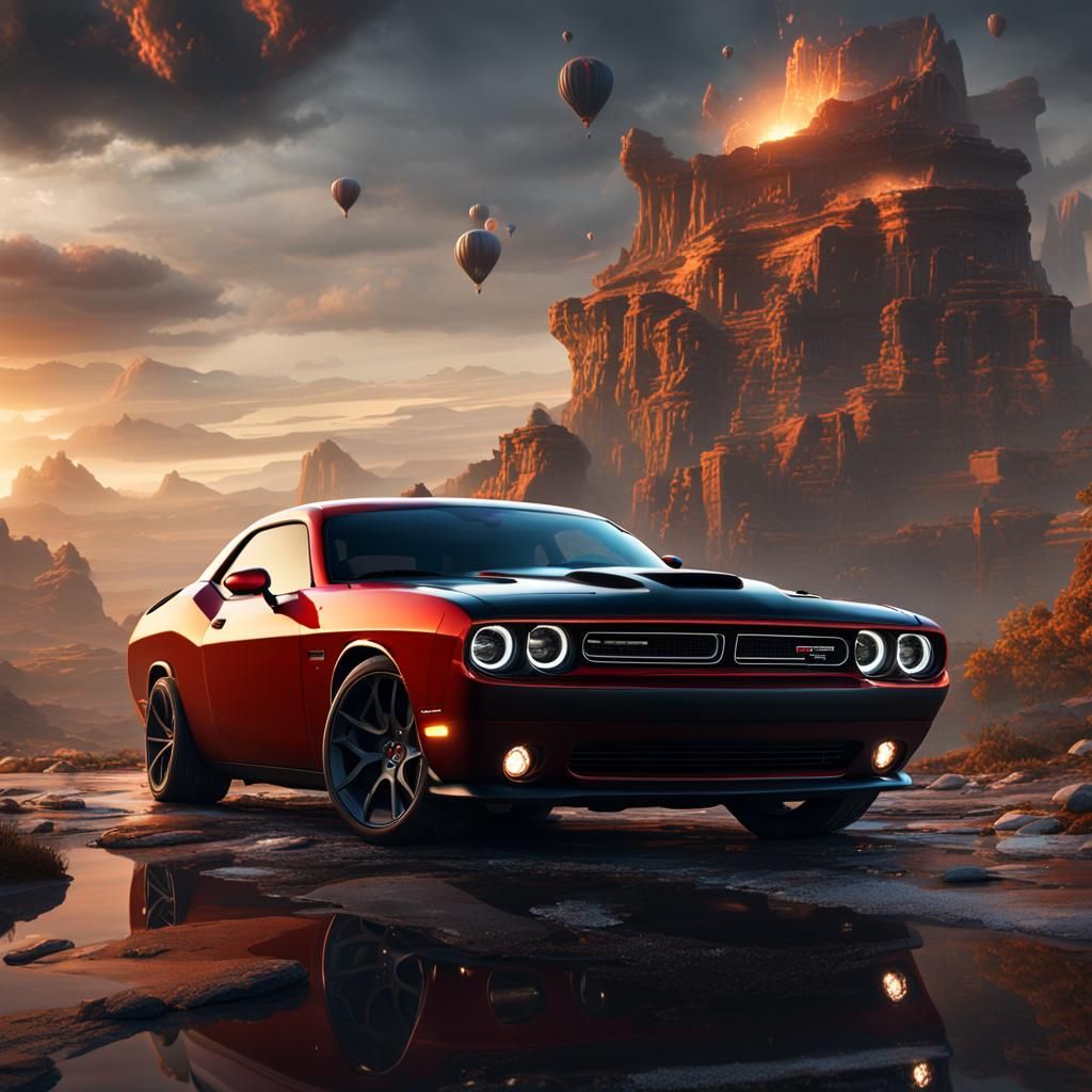 Dodge Challenger Matte Painting in Detailed Color