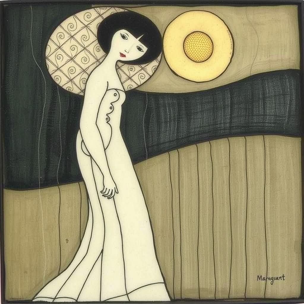 Elegant Portrait in Glasgow Art Style