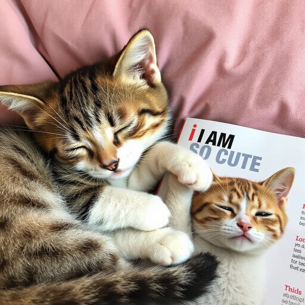 Whimsical Feline Slumber Scene