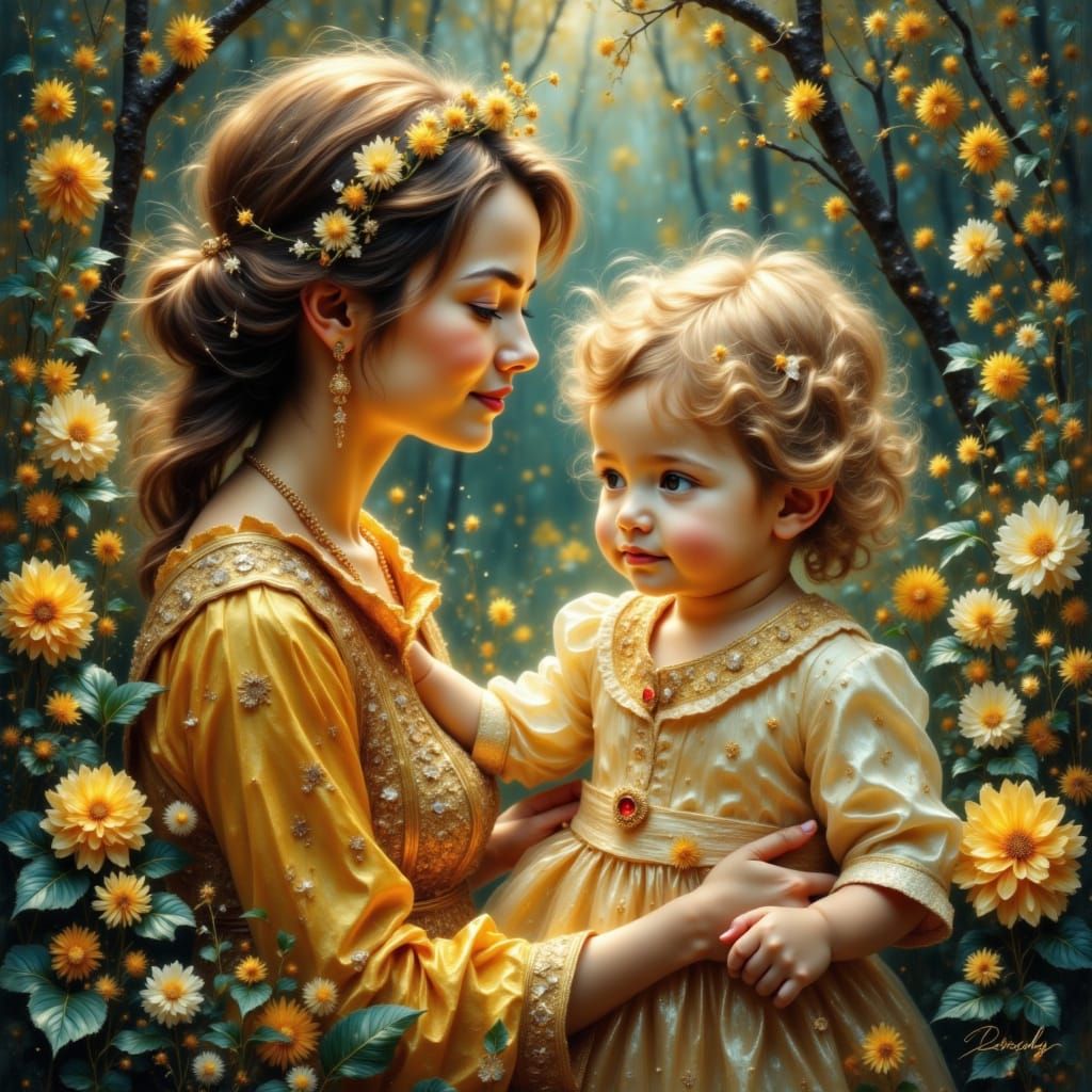 Child Searching for Mother in Golden Ratio Style