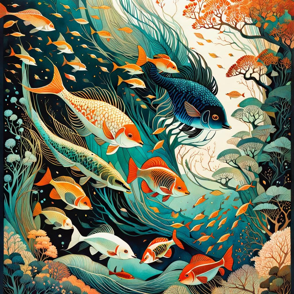 Unearthly Menagerie in Alcohol Ink Surrealism