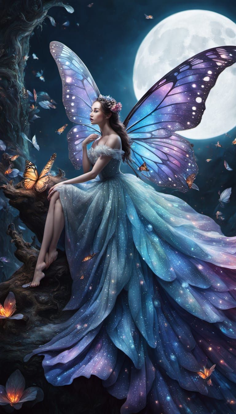 Ethereal Fairy with Butterfly Wings in Fantasy Art