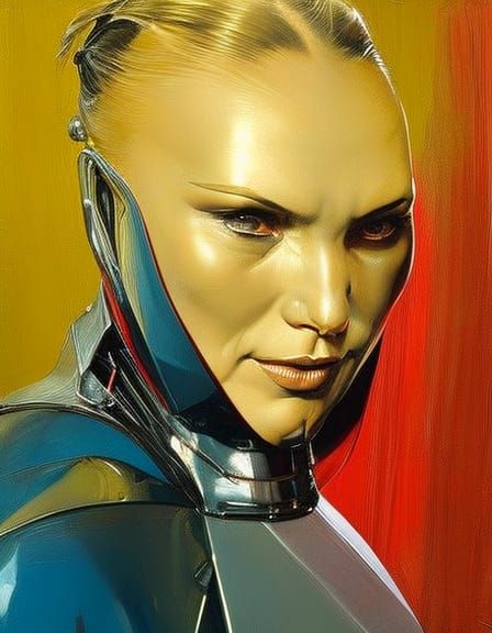 Hyperrealistic Android Portrait, Artstation Masterpiece
