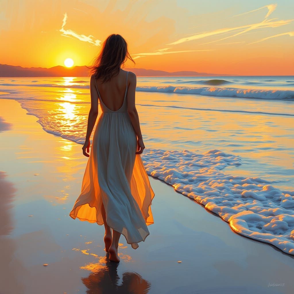 summer nights by the sea oil painting by James Gurney