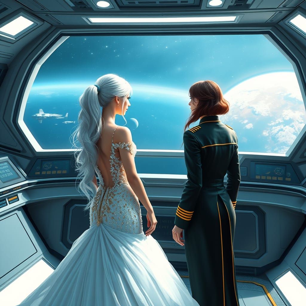 Terran Empire Singer on Starship Bridge