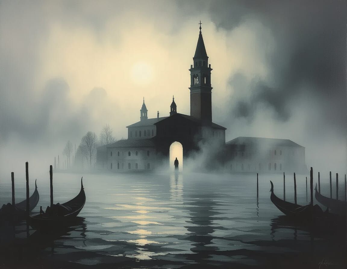 Eerie Mist Shrouds Poveglia Island Bell Tower