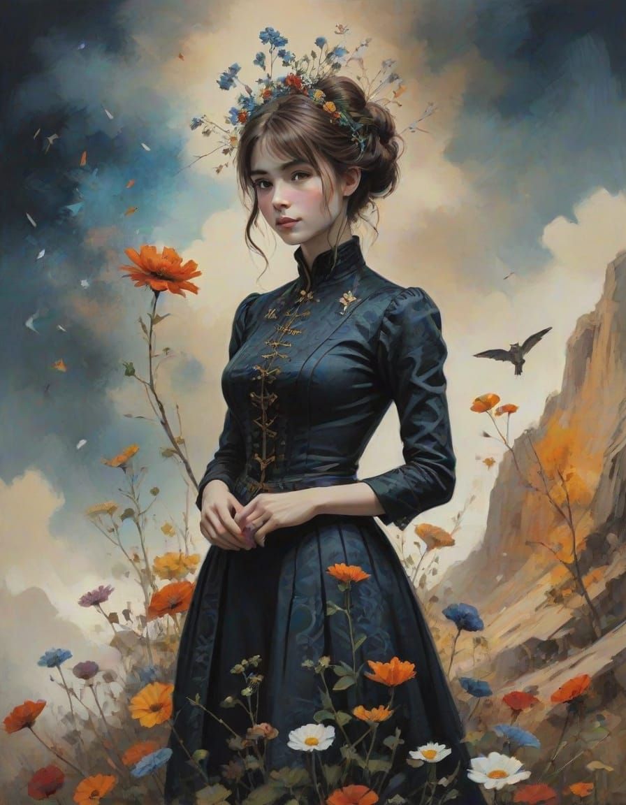 Portrait of a Young Woman in a Simple Setting