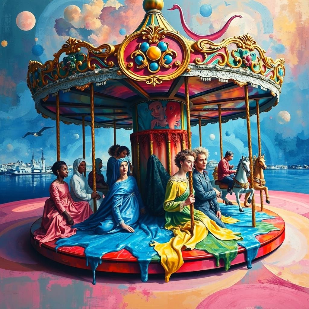 Surreal Melting Carousel Inspired by Salvador Dali