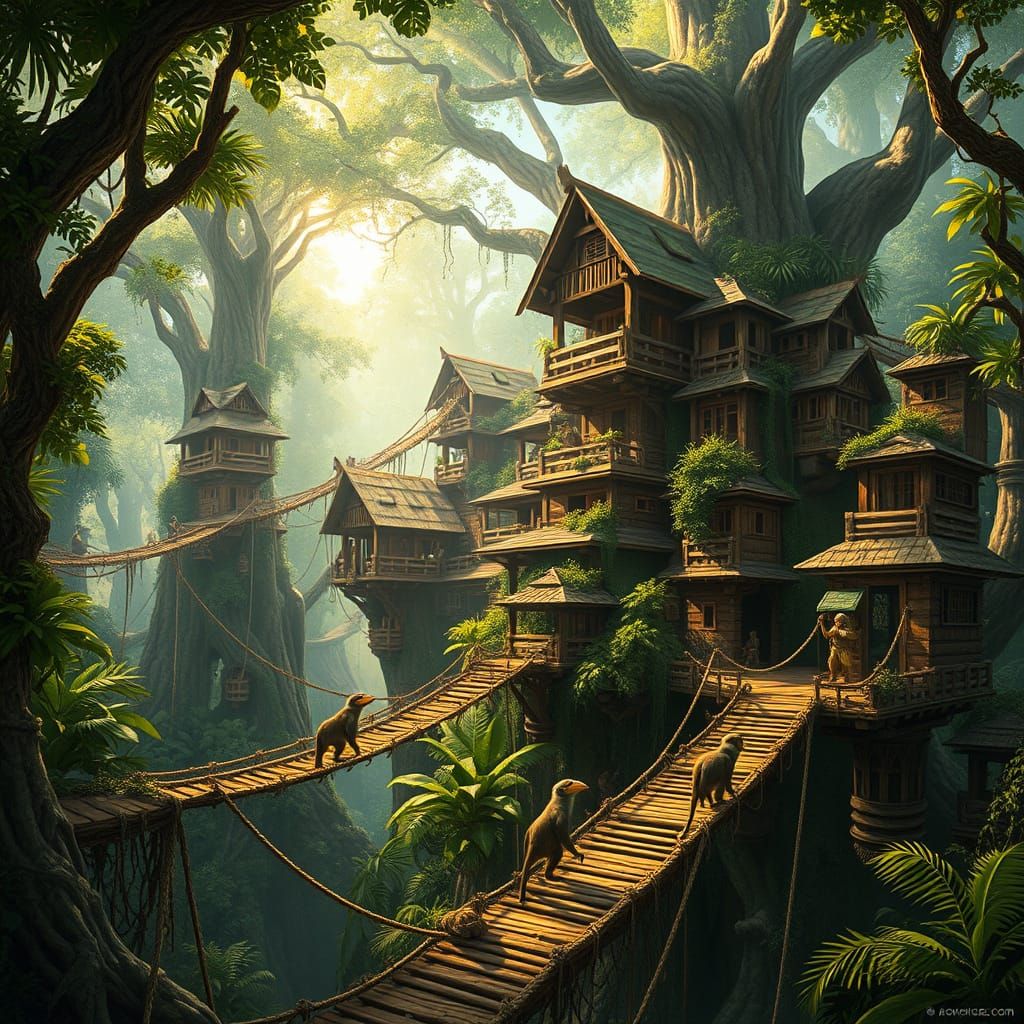 Ancient Jungle City of Tree Houses and Rope Bridges