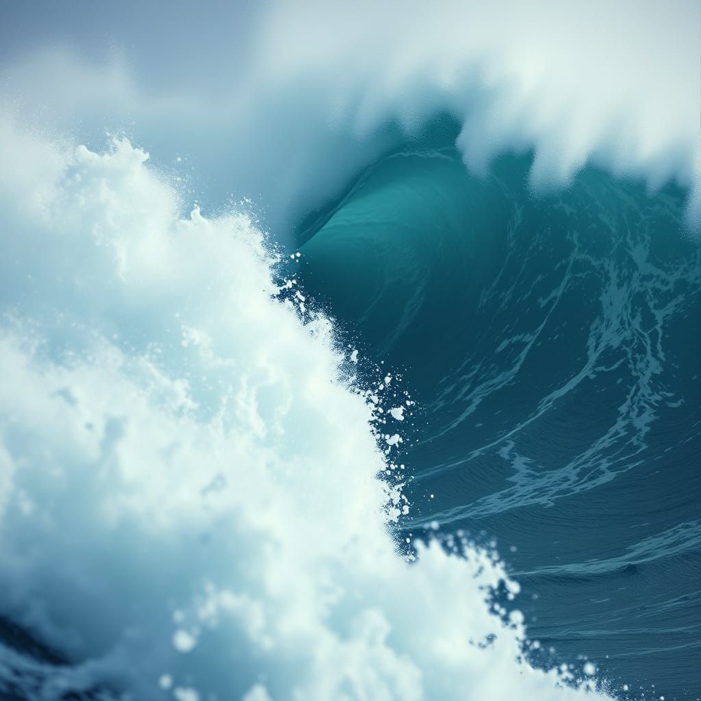 Epic Wave Crash in Cinematic Film Style