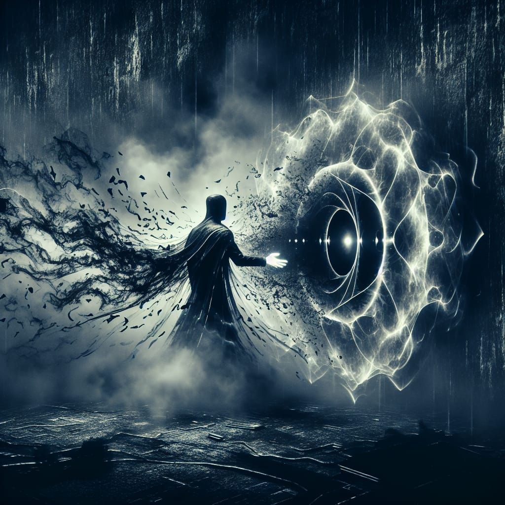 Silhouette Wielding Split-Infinity Hologram