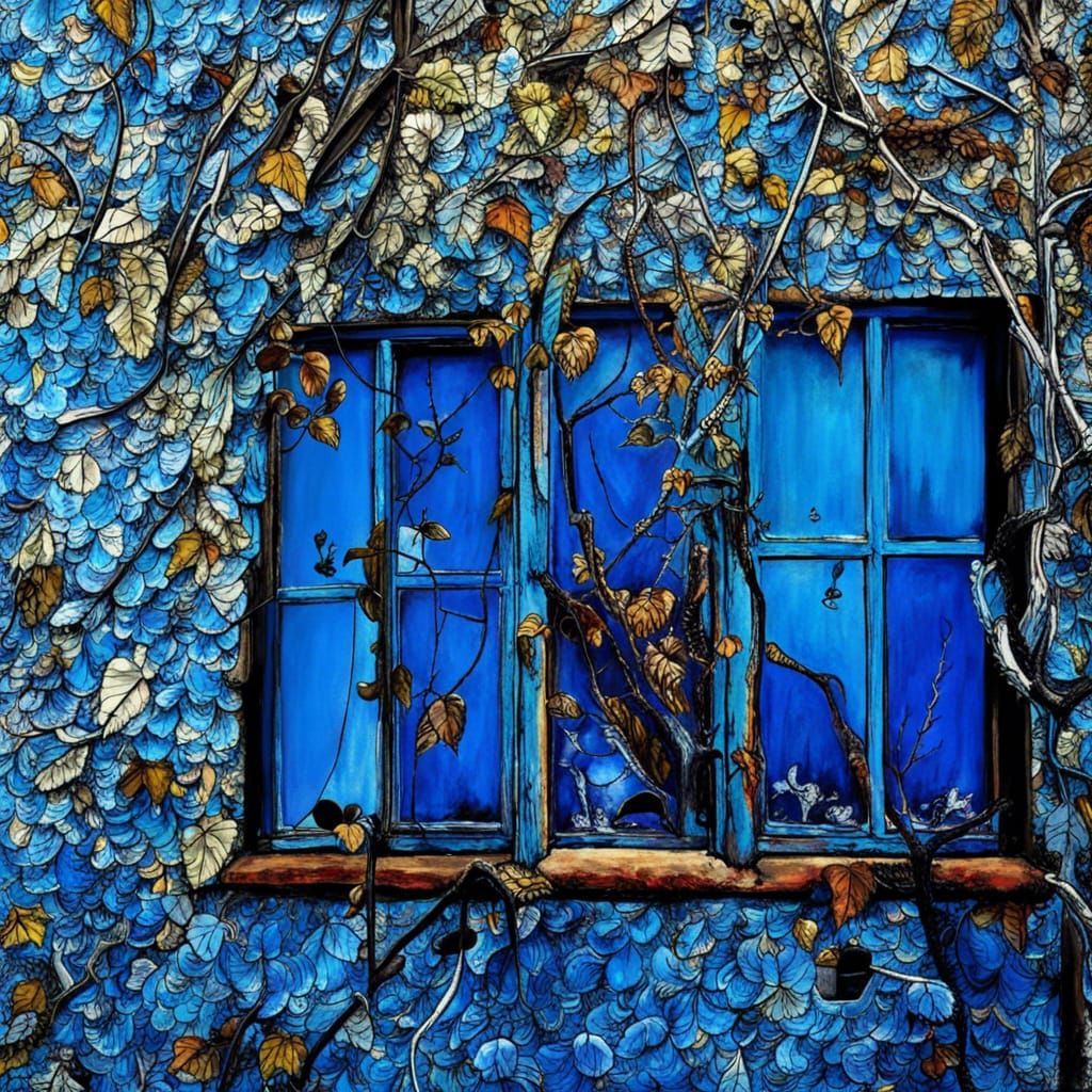 Blue World: An Abstract Vector Fractal Landscape