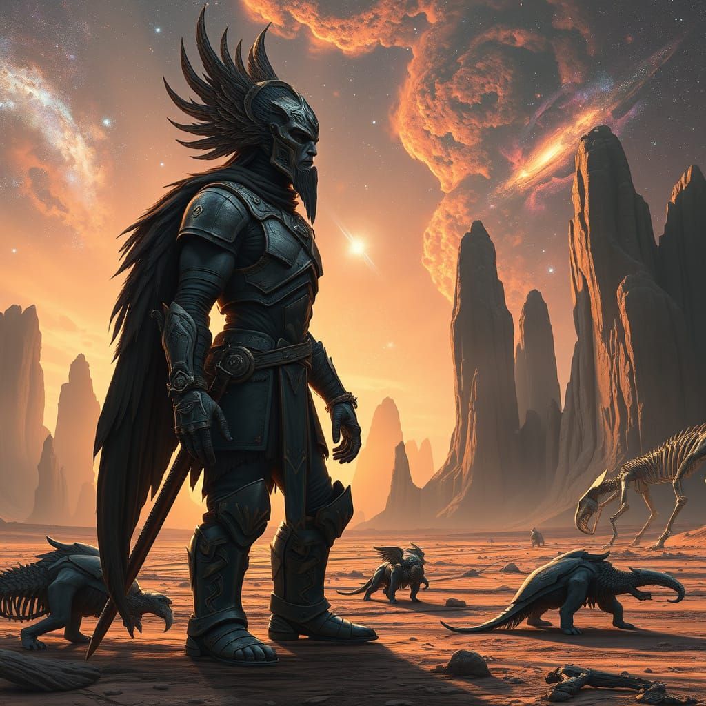 Valkyrie on Alien Planet with Cosmic Vista