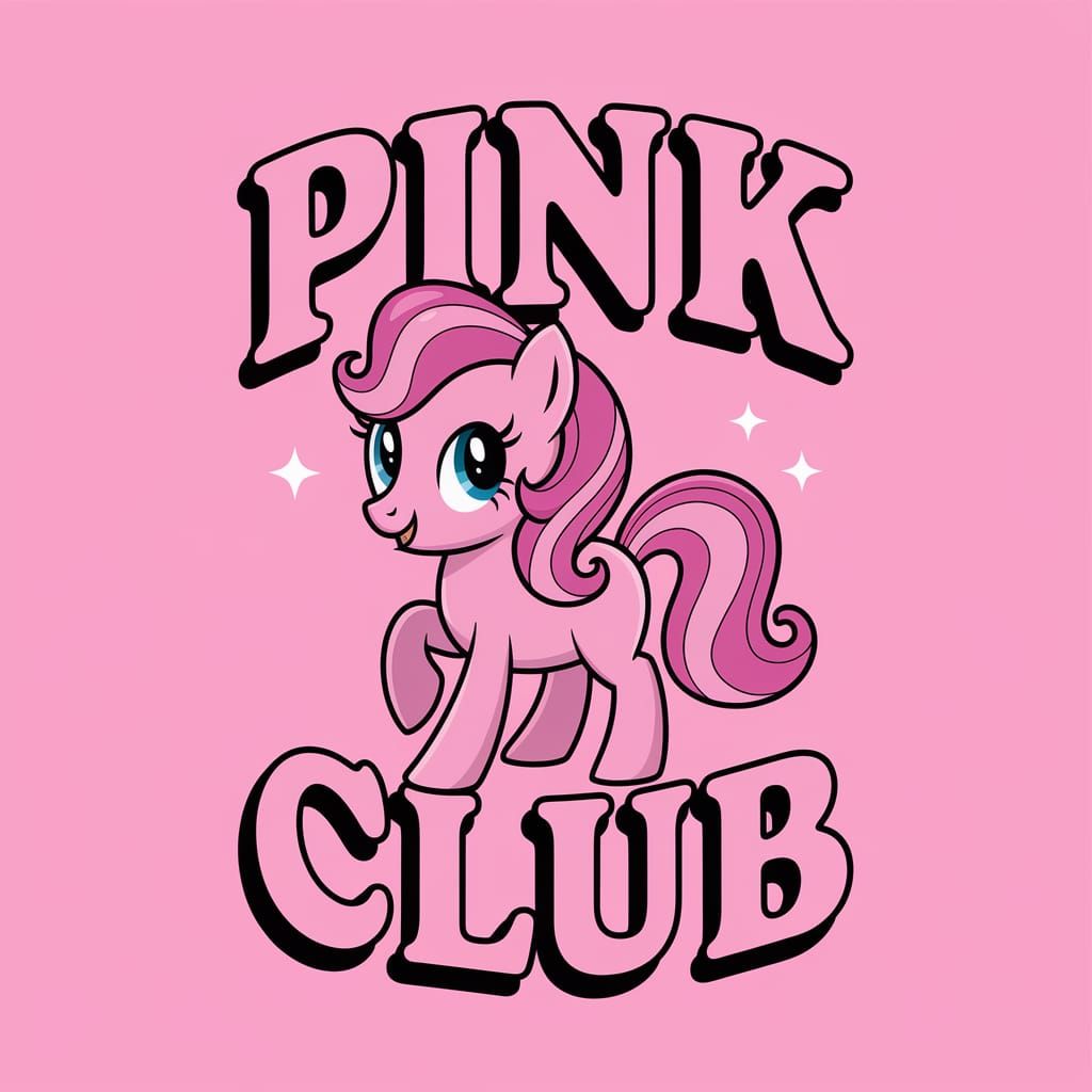 Voluptuous Pink Pony Club Graphic T-Shirt Design
