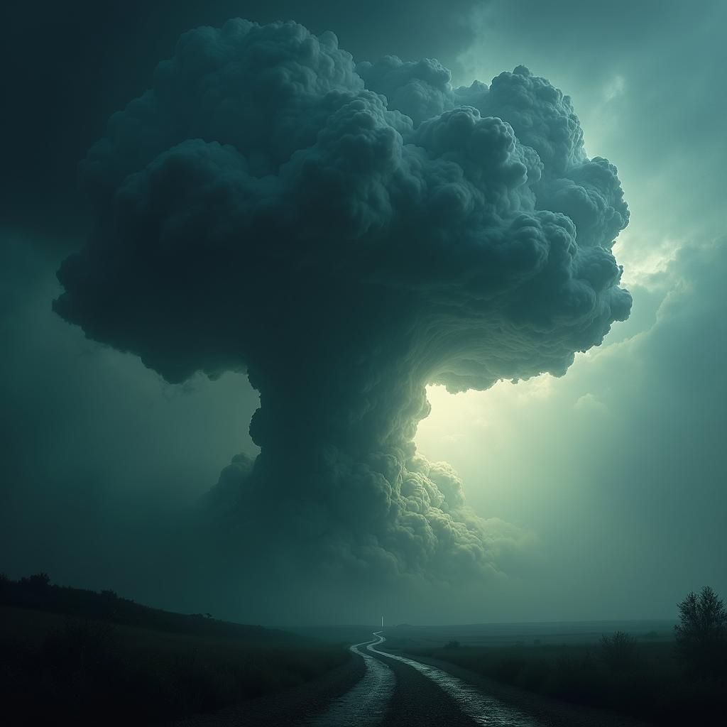 Catastrophic Storm Reveals Piercing Light in Nimbus Clouds