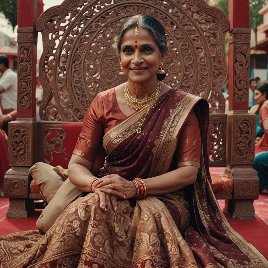 Elegant Hindu Woman in Bollywood Film Still