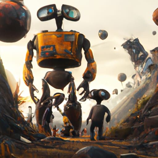 Detailed Digital Painting of Wall-E