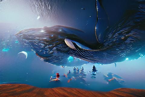 Underwater Blue Whale in Unreal Engine