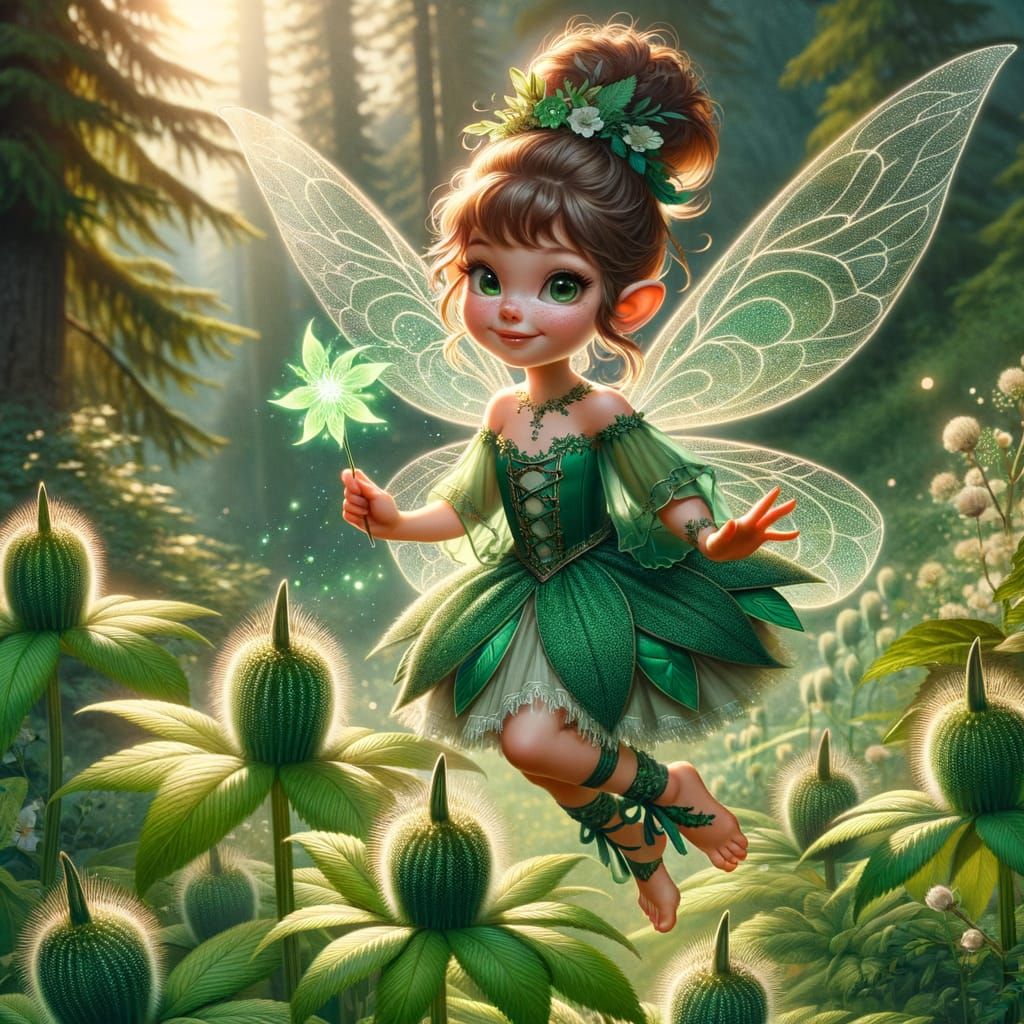Mystical Fairy Amidst Emerald Forest