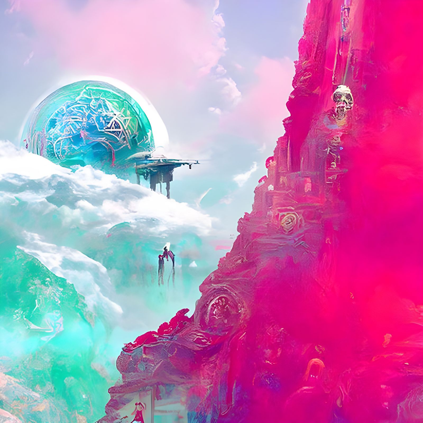 Cosmic Collision: Contrasting Universes in Digital Art