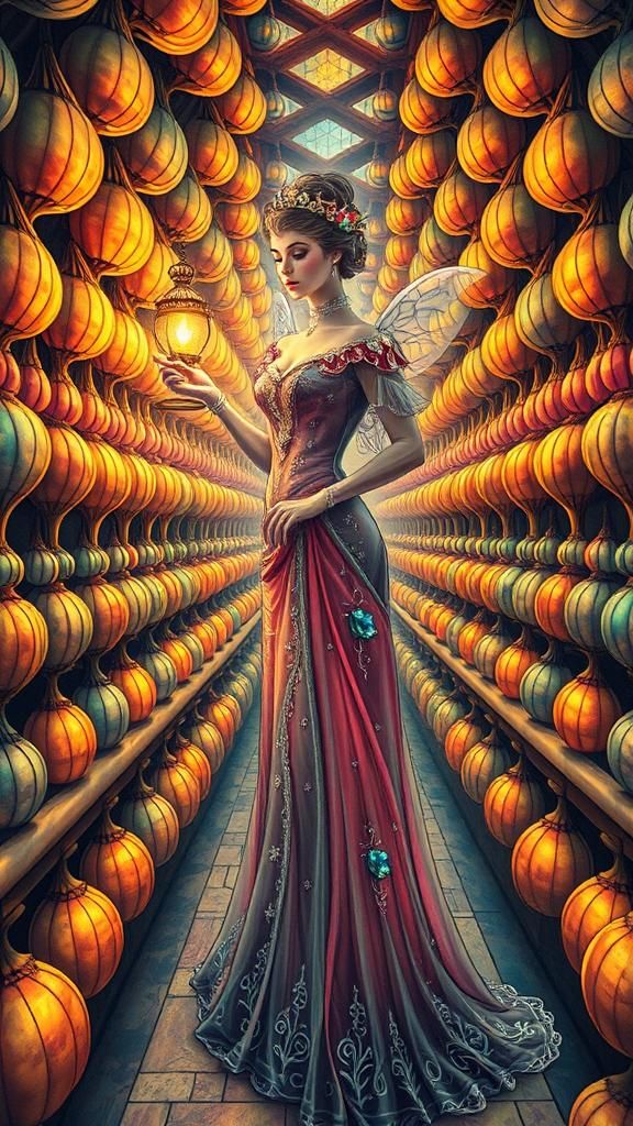 Fairy godmother searched the Gourd labyrinth  to find the pe...