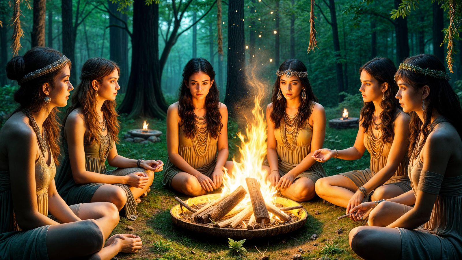 Serene Amazonian Forest Scene at Night