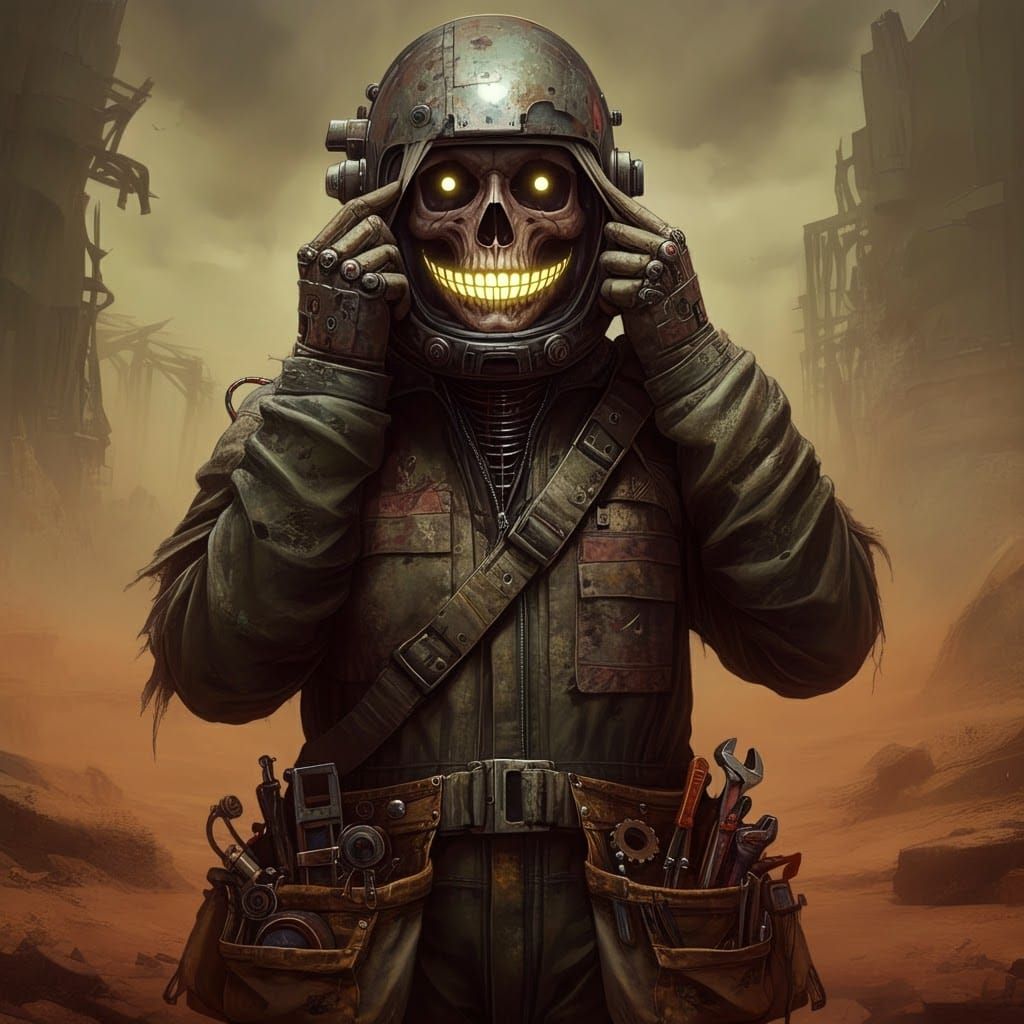 Post-Apocalyptic Figure Reveals Pixelated Grin