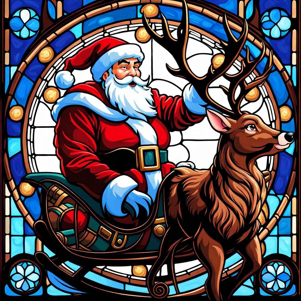 Santa Claus Cocoa: Art Nouveau Christmas Poster