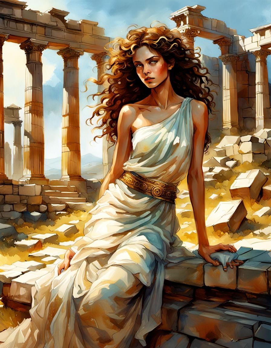 Greek Woman in DreamWorks Animation Style