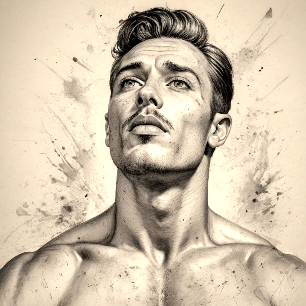 Handsome Man Portrait in Tom of Finland Style