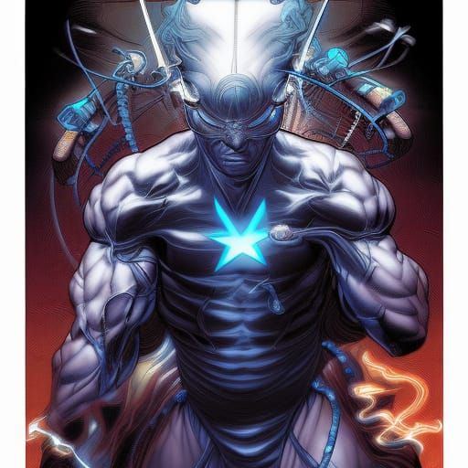 Raiden in Comic Book Art Style