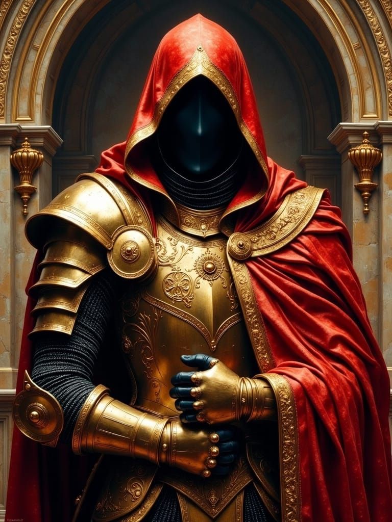 Formidable Knight Portrait in Dramatic Digital Painting Styl...