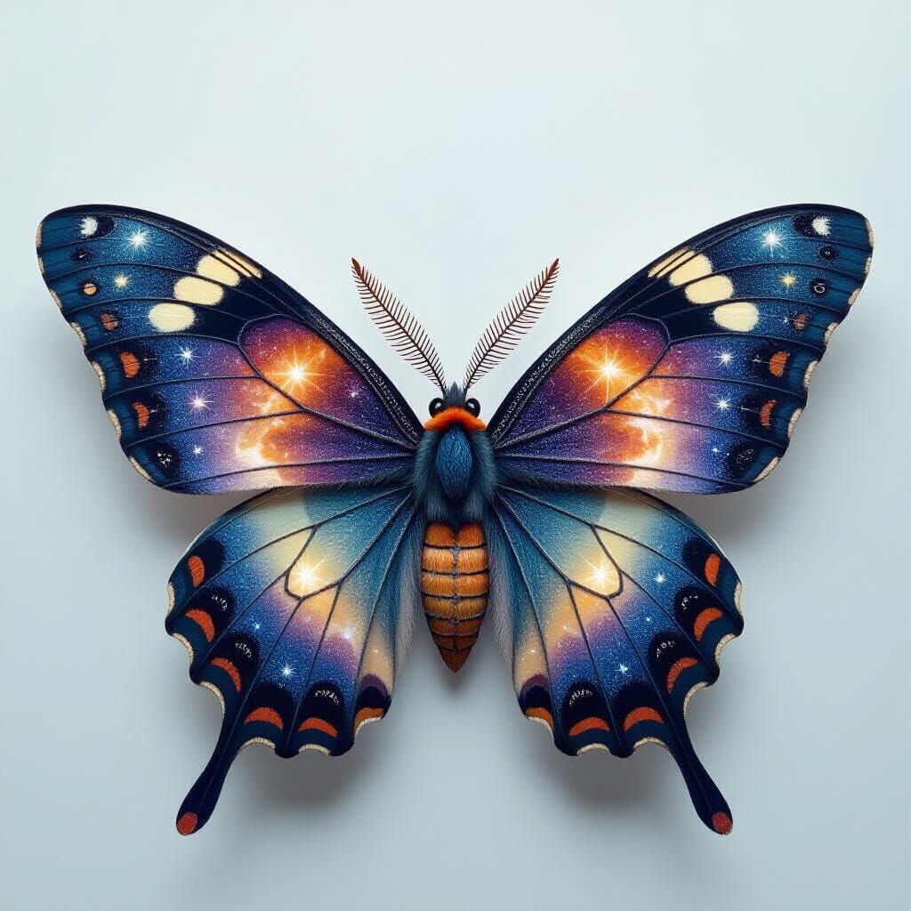 Galactic Wings: Aether Moth Digital Illustration