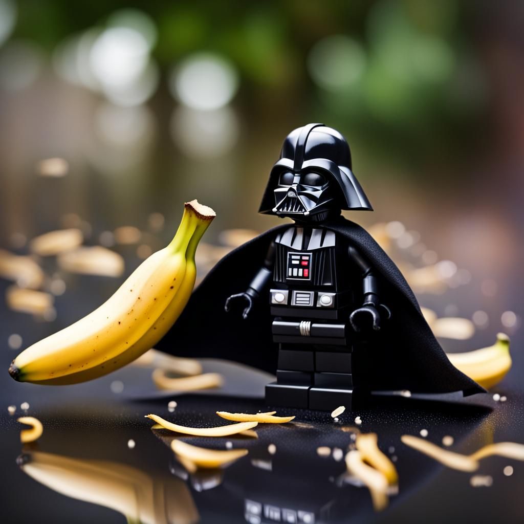 Comical Darth Vader Banana Peel Mishap