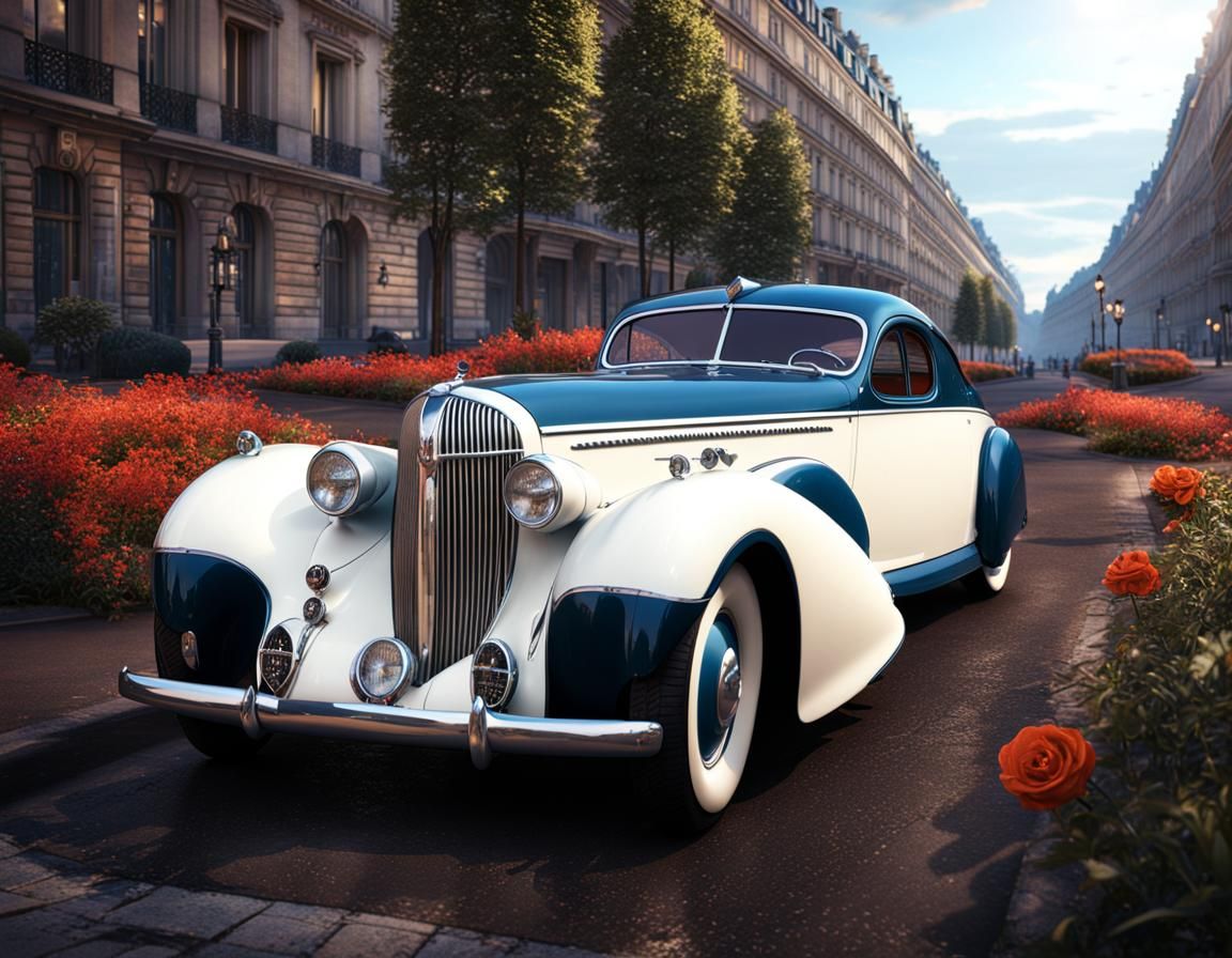1942 Coupe in Paris: Detailed Matte Painting
