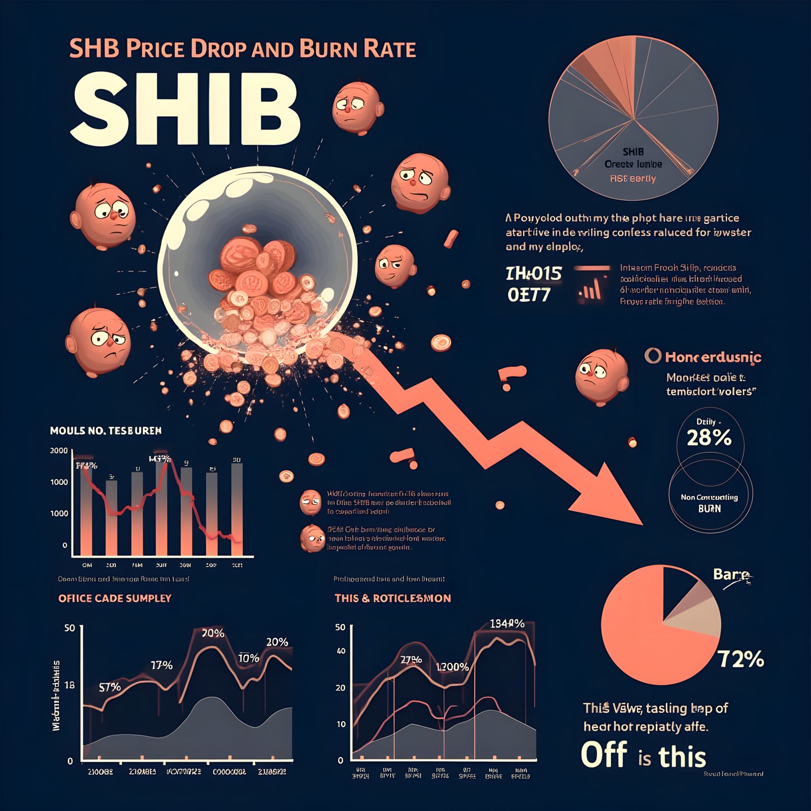 Market Crash: Bursting Bubble and Falling Coins in a Dark Bl...