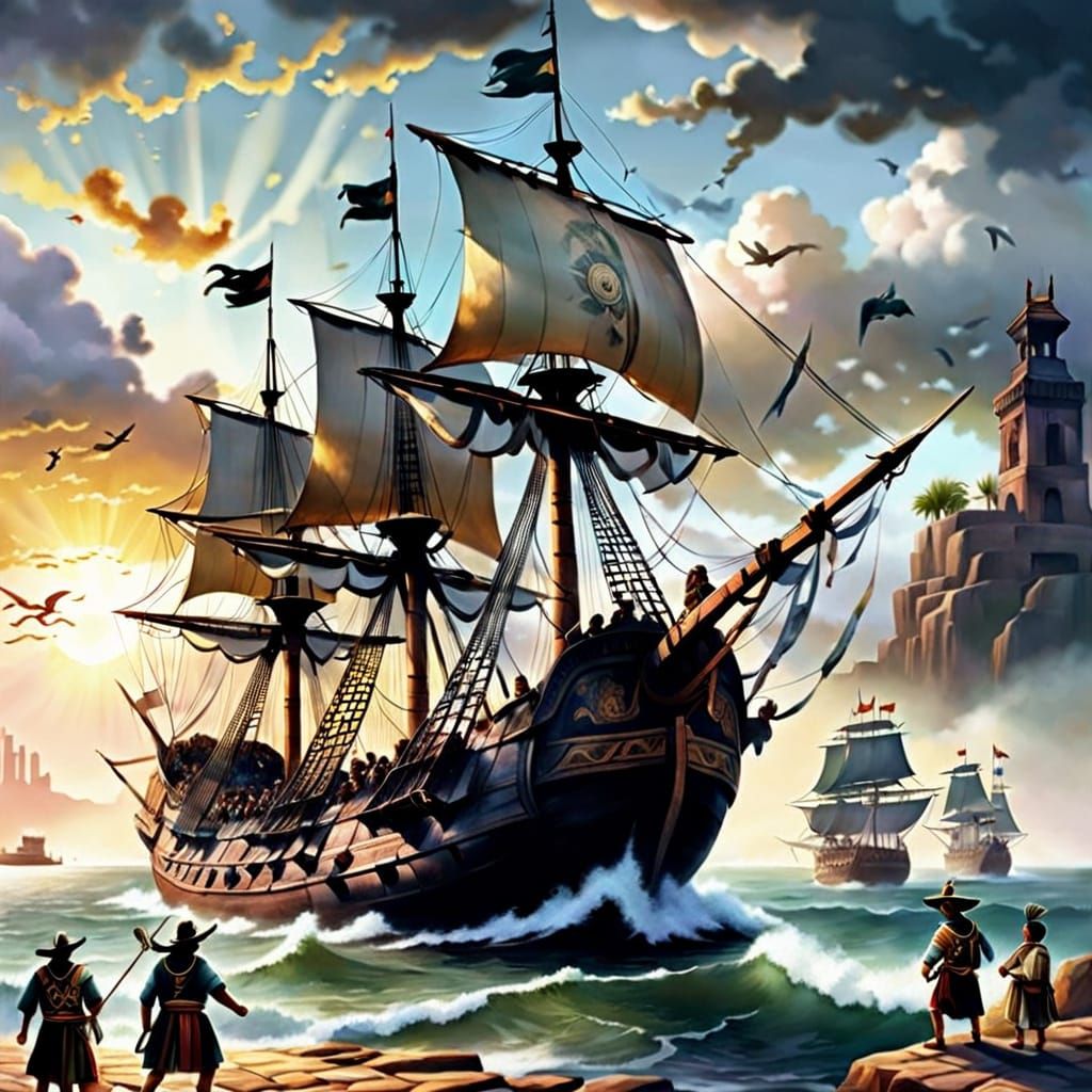 Majestic Welcome in Grand Pre-Hispanic City Concept Art