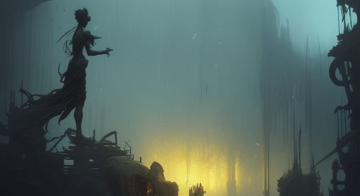 Death: Dark Fantasy Art in Purple and Yellow