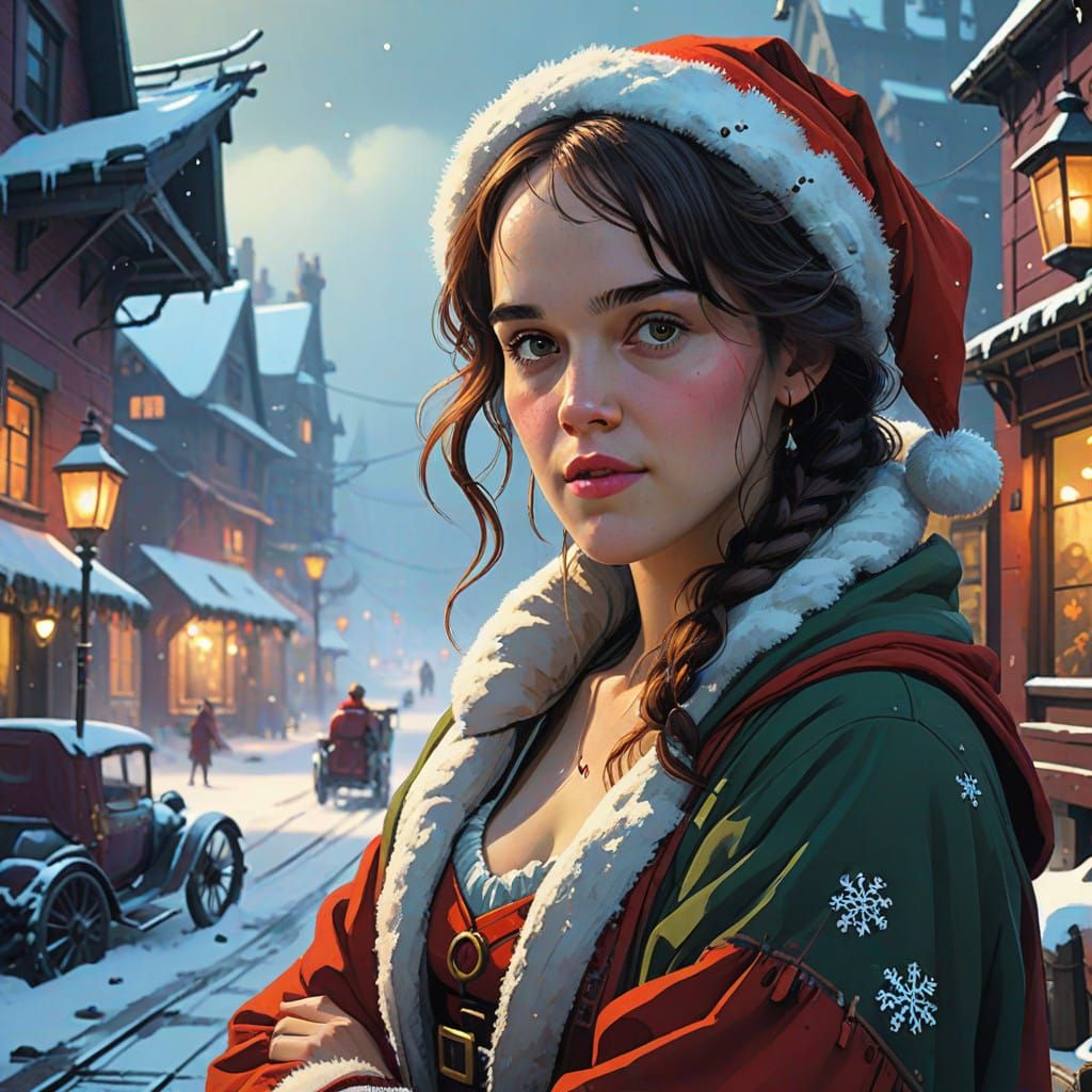 Gentle Christmas Spirit in Whimsical Santa Portrait