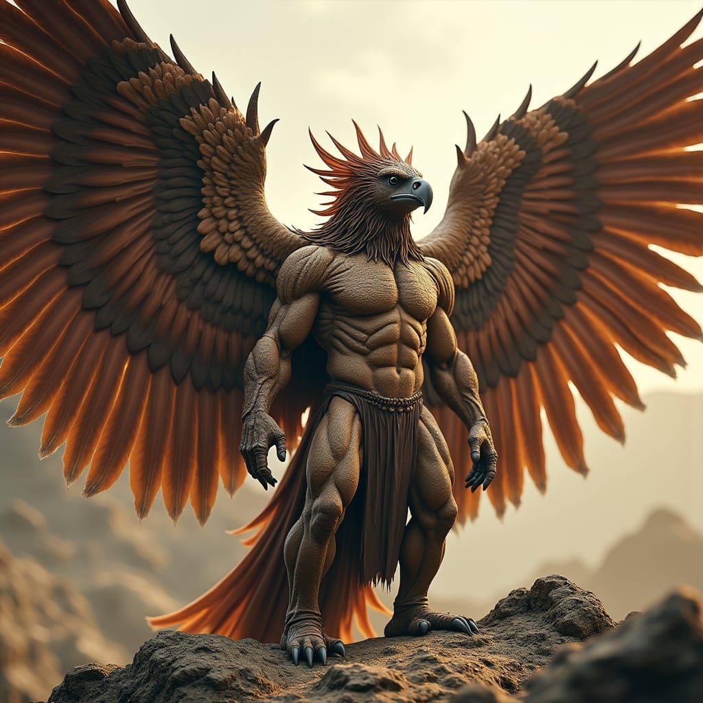 Majestic Earth Elemental with Feathered Wings