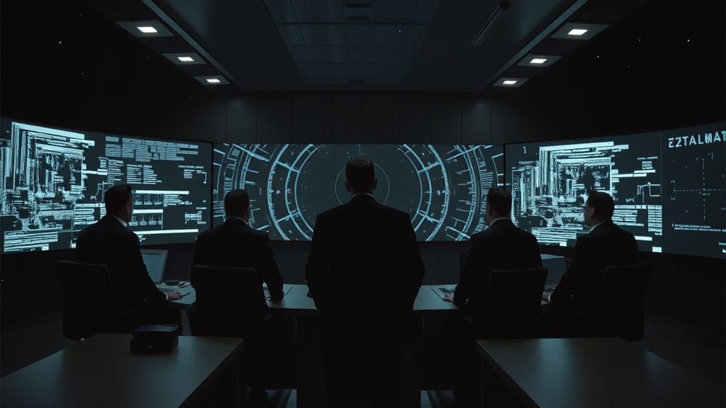 MIB Agents Witness AI Singularity in Minimalist Style