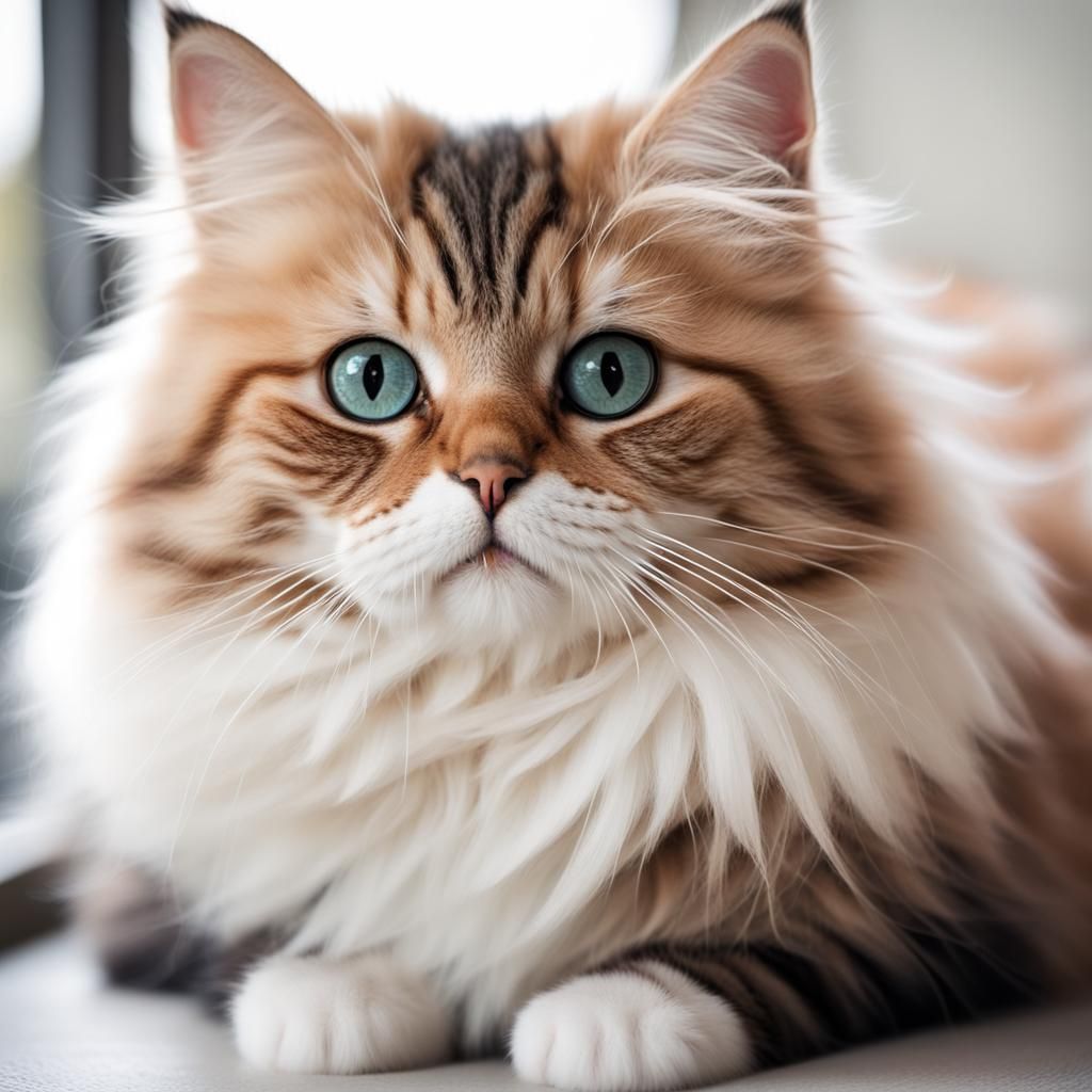Very Cute and Fluffy Cat Image