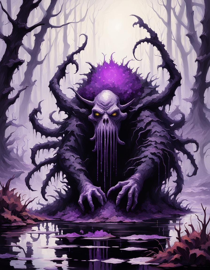 Corrupted Swamp Creature in Dark Fantasy Style