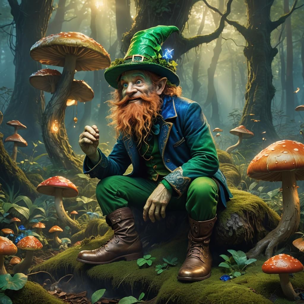 Leprechaun in Mystical Forest: Fantasy Concept Art